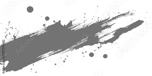 Valokuva A minimalist black ink brush stroke sweeping in a smooth arc, with textured edges and fading bristle marks on a clean white texture background vector
