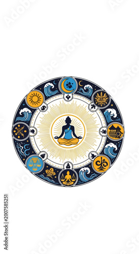 Ceramic Plate with Meditating Person Design.