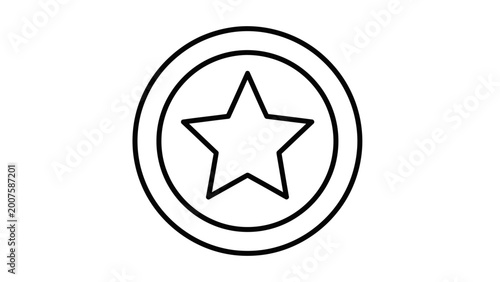 Photos Simple Black Star Icon in Circle.