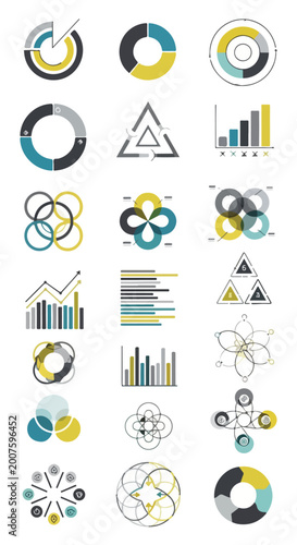 Collection of Various Infographic Elements and Charts.