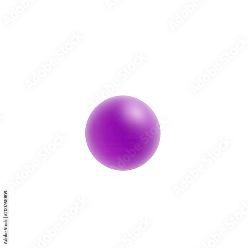 Single isolated vibrant purple sphere on white background.
