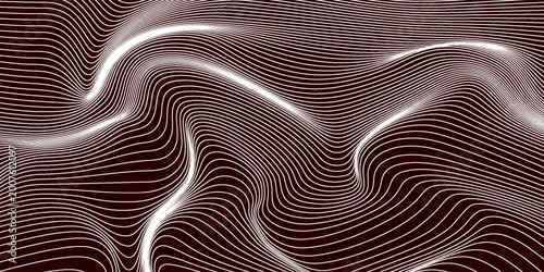 Fotografía Distorted wave line texture. Monochome background