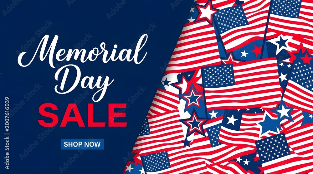 Fototapeta premium Independence day sale banner with fireworks and american flag background high quality professional