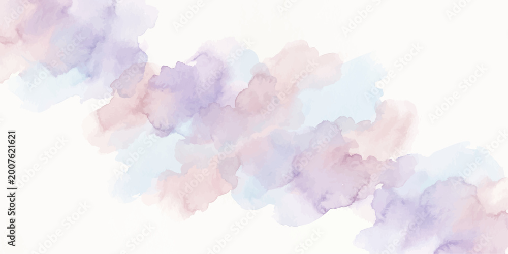 Fototapeta premium Abstract watercolor painting of soft pastel color gently blending together, evoking a sense of calm and serenity.