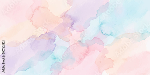Slika na platnu Soft pastel watercolor washes creating a dreamy, ethereal canvas