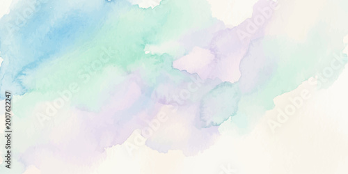 Fotografi Gentle watercolors in serene pastel shades create a sense of calm and creative expression