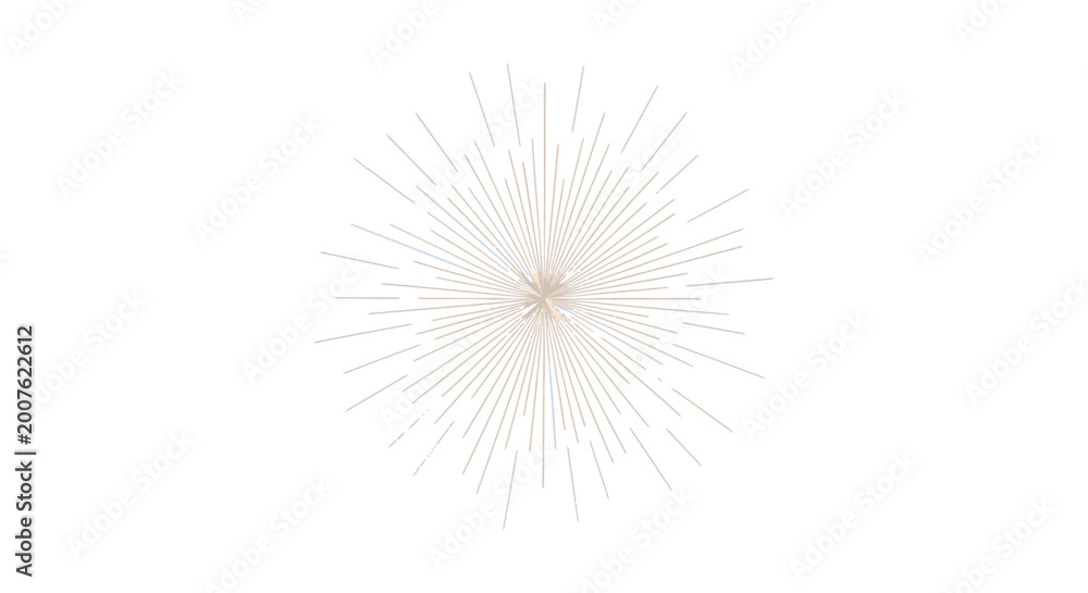 Obraz premium Abstract beige explosion or burst of lines on white background
