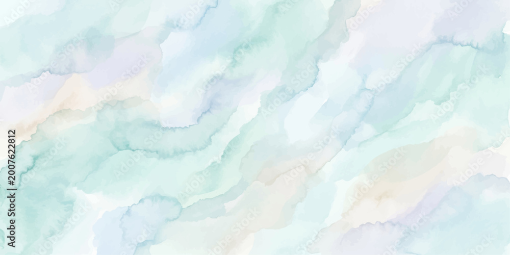 Fototapeta premium Delicate watercolor strokes blend seamlessly, creating an ethereal abstract background in soft pastel hues, evoking a sense of tranquility and artistic expression.