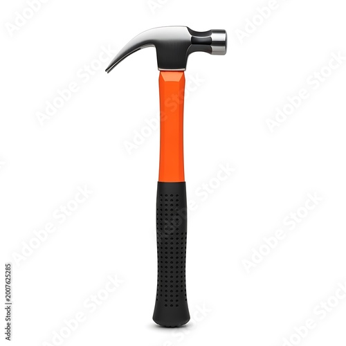 Orange and black hammer with silver head