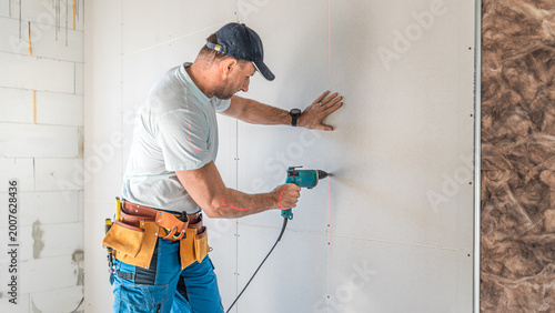 Εκτύπωση καμβά Making a plasterboard partition