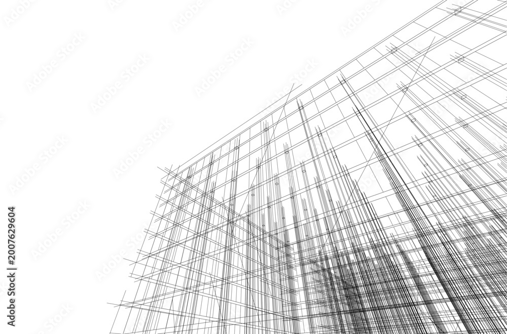 Obraz premium Modern architecture. Building concept sketch.