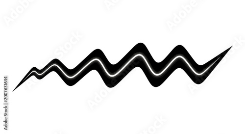 Abstract Black Wavy Zigzag Graphic Design Element Vector