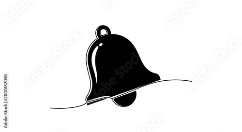 Single line art bell icon for notifications and alerts