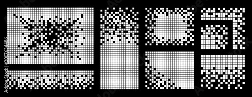 Quadro su tela Pixel decay, Disintegration effect, Mosaic of squares, fading effect, Mosaic tex