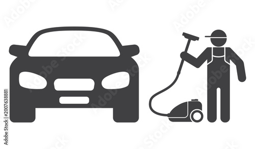 Car interior cleaning service and auto detailing icon
