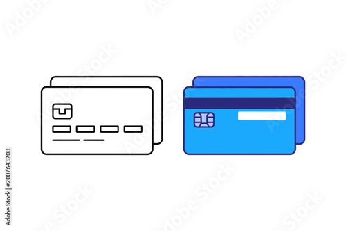 Tableau sur toile Bank Credit Card Payment Icon Set Vector Illustration