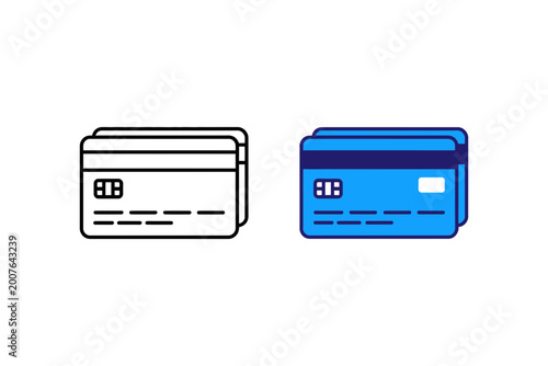 Photos Bank Credit Card Payment Icon Set Vector Illustration