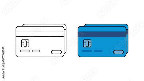 Photography Bank Credit Card Payment Icon Set Vector Illustration