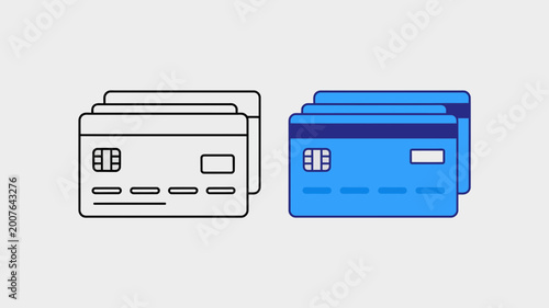 Obraz na plátne Bank Credit Card Payment Icon Set Vector Illustration