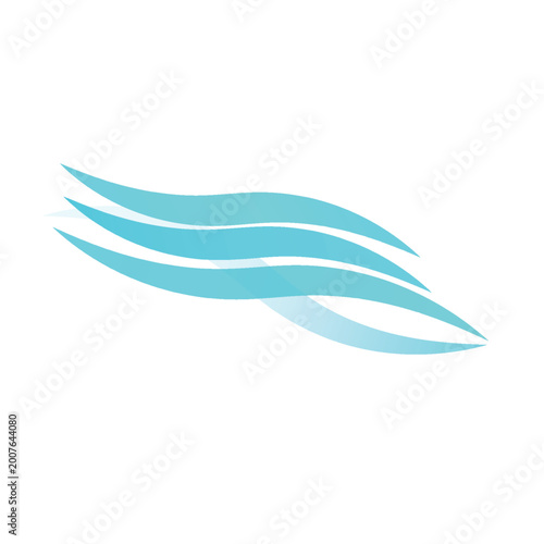 Bilde på lerret Water wave icon isolated on white background