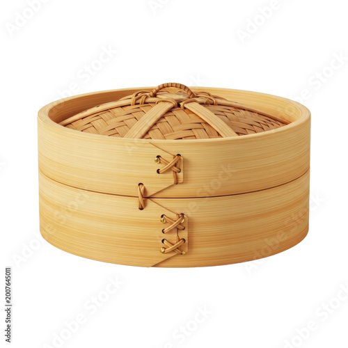 Bamboo steamer basket with lid