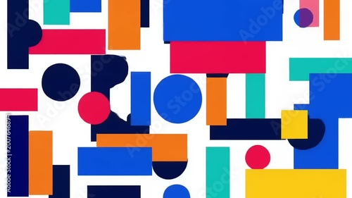 Colorful Geometric Shapes Background Pattern.