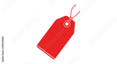 Red price tag vector illustration for retail sale and discount