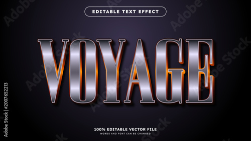 Voyage luxury silver and gold editable text effect on dark background