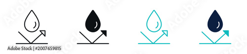 Obraz na plátně Waterproof icon set, water resistance and splash protection icon in line and flat style