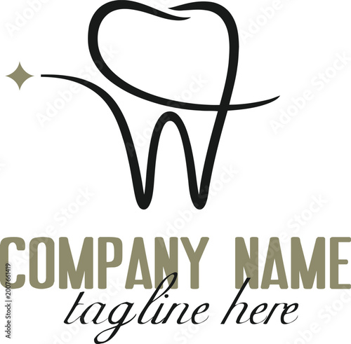 Dental Clinic Logo with Tooth and Star Element