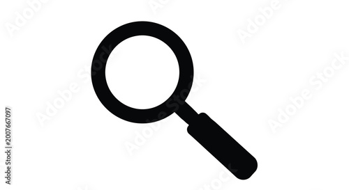 Foto Magnifying glass icon black silhouette high quality professional