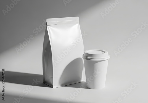 Minimalist coffee packaging mockup