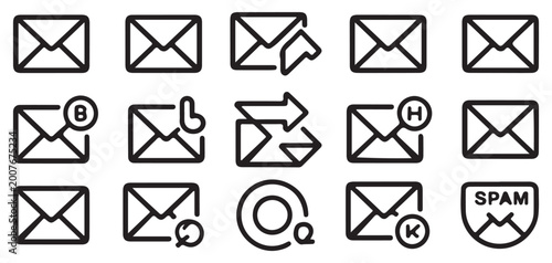 Fotografie Email reply and forward arrow icons collection for communication Vector Illustra