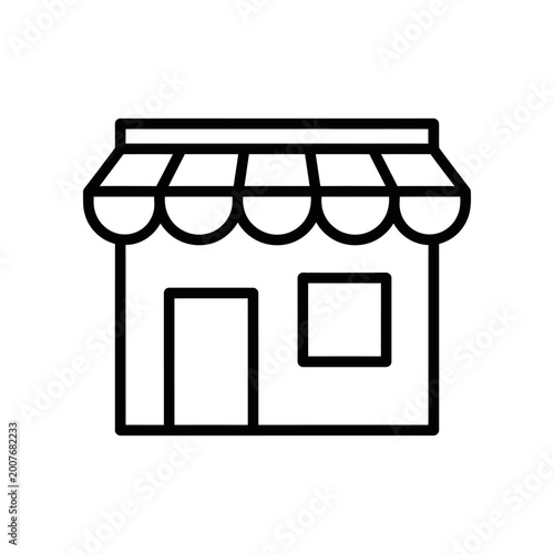 Minimalist storefront icon flat design vector illustration commercial signage