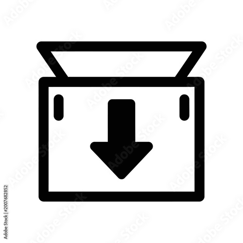 Download icon isolated on white background with shadow effect vector