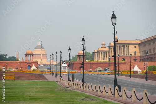 Rashtrapati Bhavan and North Block Along Rajpath, New Delhi
