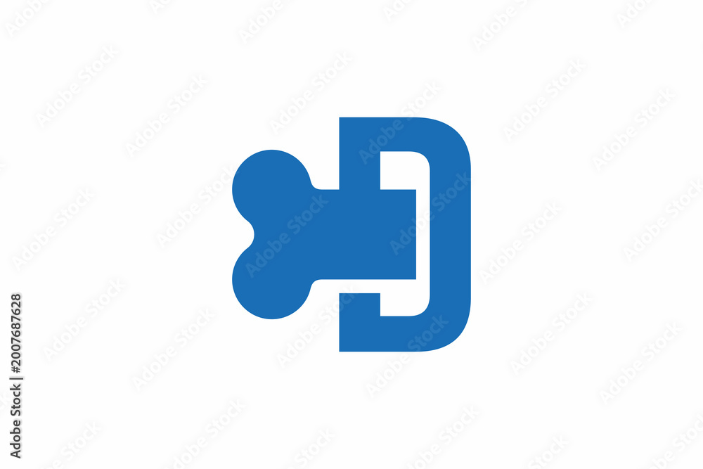 Obraz premium Letter D Bone Logo 