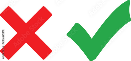 Tableau sur toile Yes no plus minus vector line icon set round color