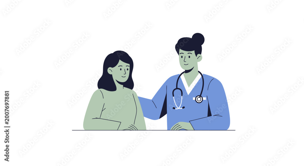 Fototapeta premium Female doctor and patient talking.