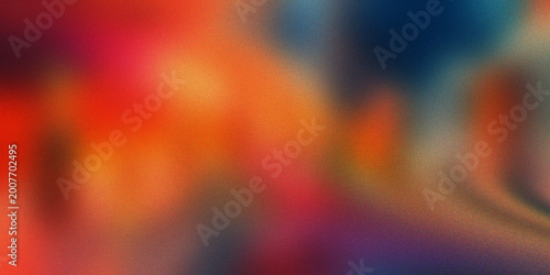 Картината върху платно Abstract blurred colorful background with vibrant orange red and purple hues, soft focus and grainy texture for digital art