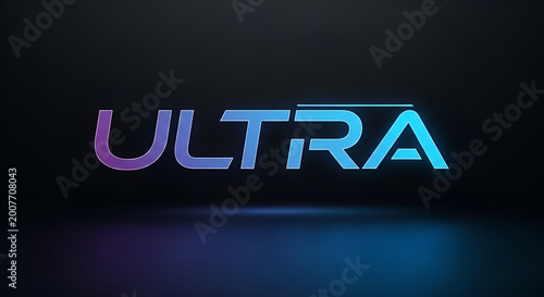 Dynamic glowing text graphic with vibrant gradient colors creating a futuristic and impactful visual statement on a sleek dark background, perfect for modern design concepts