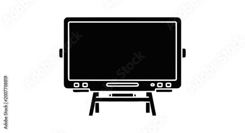 Television on a stand.