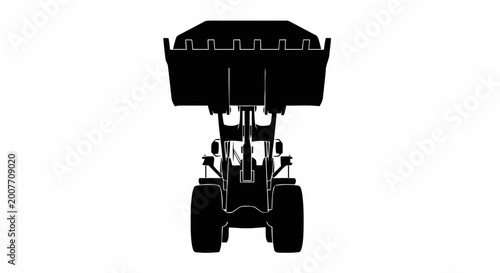 Tractor with large bucket attachment.