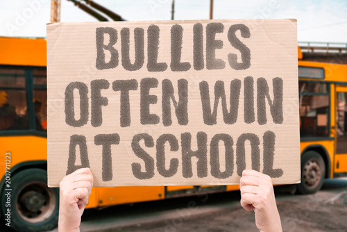Photography "Bullies Often Win At School" Peer aggressor social status frequently rises when schools fail to intervene consistently