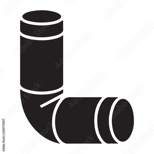 Фотография Industrial L-shaped Pipe Fitting and Plumbing Elbow Joint Vector Illustration