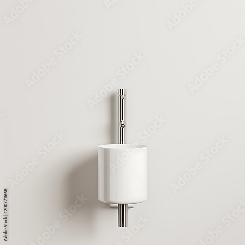 Minimalist white paper airplane isolated on white background
