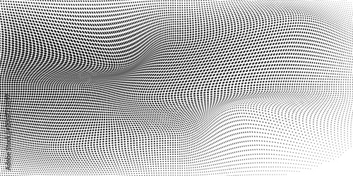 Abstract Dotted Mesh Pattern, Modern Gradient Wave Texture, Minimal Flow Design, Smooth Digital Background, Elegant Curved Form Illustration, Monochrome Futuristic Art Concept, Aesthetic Surface