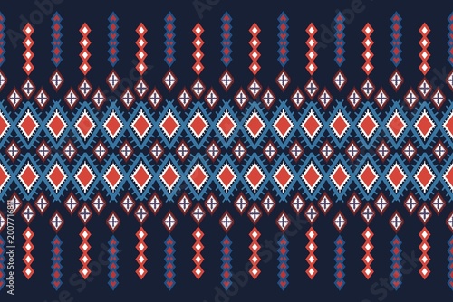Abstract Ikat Seamless Pattern Tribal Geometric Textile Design