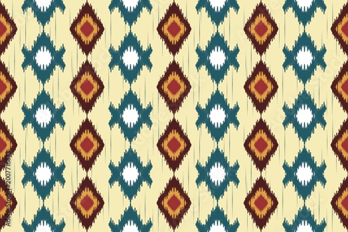 Ethnic Ikat Pattern Seamless Bohemian Style Fabric Texture