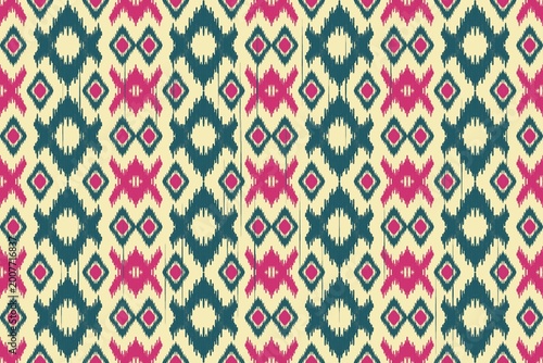 Ethnic Ikat Pattern Seamless Bohemian Style Fabric Texture